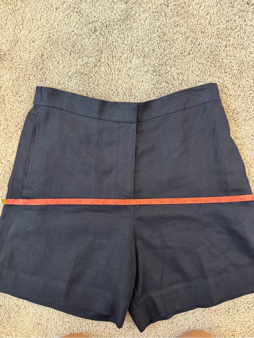 COS Tailored Elasticated Linen Bermuda Shorts in navy blue - Picture 7 of 8